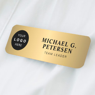 Etiqueta De Nome Nome do funcionário do logotipo personalizado, tít