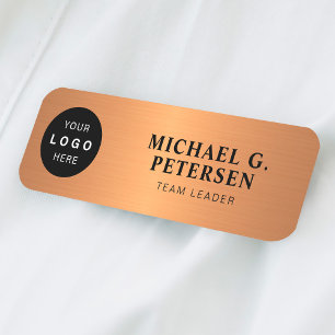Etiqueta De Nome Nome do funcionário do logotipo personalizado, tít