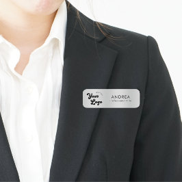 Etiqueta De Nome Nome do pino de segurança do prata metálico Logoti