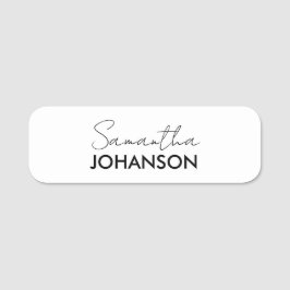 Etiqueta De Nome Nome do Script do Monograma | Simples minimalista 