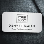 Etiqueta De Nome Nome e título da gradação da cinza de logotipo per<br><div class="desc">Nome de etiqueta com seu nome,  título e logotipo personalizado em um gradiente de cinza de estação. Você pode mudar as fontes,  mover e redimensionar o logotipo com a ferramenta design.</div>