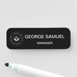 Etiqueta De Nome Nome e título do funcionário do logotipo corporati