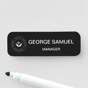 Etiqueta De Nome Nome e título do funcionário do logotipo corporati