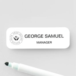 Etiqueta De Nome Nome e título do funcionário do logotipo corporati