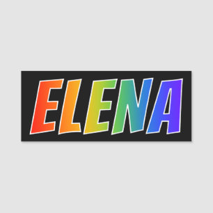 Etiqueta De Nome Nome "ELENA": Coloração do arco-íris do