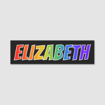Nome "ELIZABETH": Coloração do arco-íris do