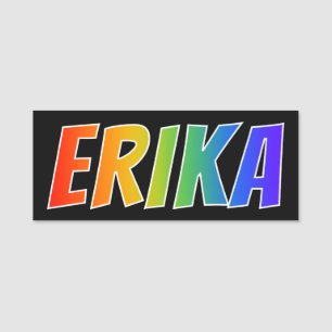 Etiqueta De Nome Nome "ERIKA": Coloração do arco-íris do