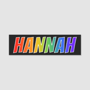 Etiqueta De Nome Nome "HANNAH": Coloração do arco-íris do