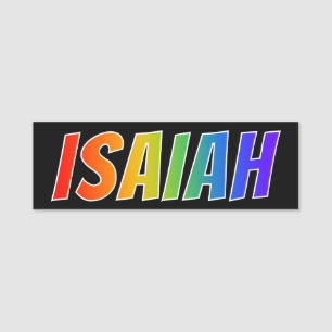 Etiqueta De Nome Nome "ISAIAH": Coloração do arco-íris do