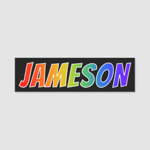 Etiqueta De Nome Nome "JAMESON": Coloração do arco-íris do