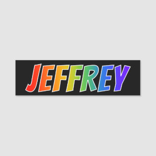 Etiqueta De Nome Nome "JEFFREY": Coloração do arco-íris do