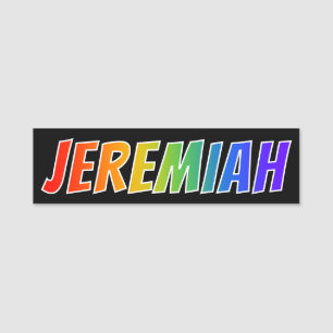 Etiqueta De Nome Nome "JEREMIAH": Coloração do arco-íris do