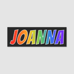 Etiqueta De Nome Nome "JOANNA": Coloração do arco-íris do
