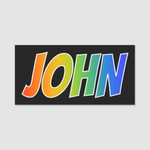 Etiqueta De Nome Nome "JOHN": Coloração do arco-íris do