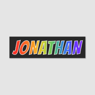 Etiqueta De Nome Nome "JONATHAN": Coloração do arco-íris do