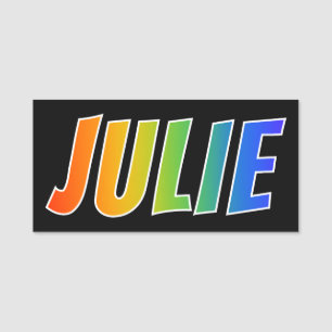 Etiqueta De Nome Nome "JULIE": Coloração do arco-íris do