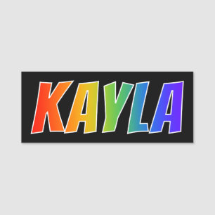 Etiqueta De Nome Nome "KAYLA": Coloração do arco-íris do