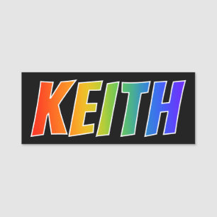 Etiqueta De Nome Nome "KEITH": Coloração do arco-íris do