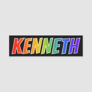 Etiqueta De Nome Nome "KENNETH": Coloração do arco-íris do