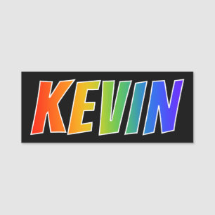 Etiqueta De Nome Nome "KEVIN": Coloração do arco-íris do