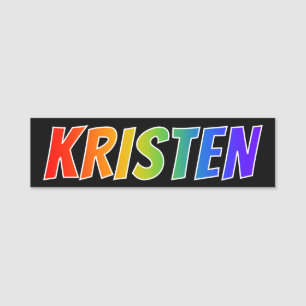 Etiqueta De Nome Nome "KRISTEN": Coloração do arco-íris do