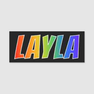 Etiqueta De Nome Nome "LAYLA": Coloração do arco-íris do