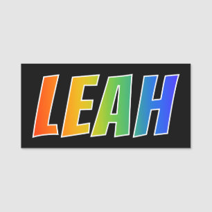 Etiqueta De Nome Nome "LEAH": Coloração do arco-íris do