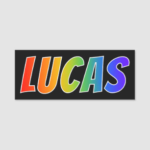 Etiqueta De Nome Nome "LUCAS": Coloração do arco-íris do