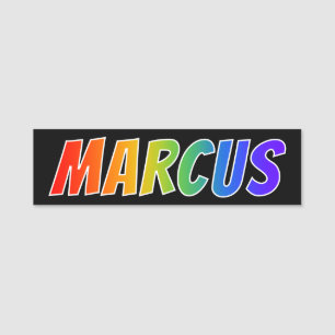 Etiqueta De Nome Nome "MARCUS": Coloração do arco-íris do