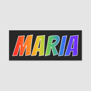 Etiqueta De Nome Nome "MARIA": Coloração do arco-íris do