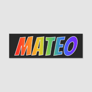 Etiqueta De Nome Nome "MATEO": Coloração do arco-íris do