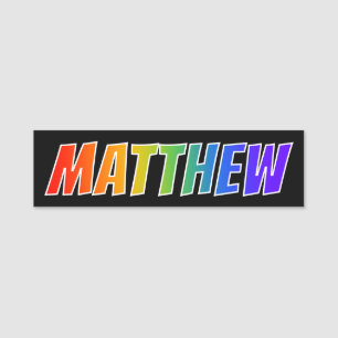 Etiqueta De Nome Nome "MATTHEW": Coloração do arco-íris do