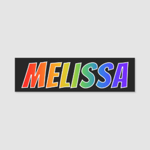 Etiqueta De Nome Nome "MELISSA": Coloração do arco-íris do