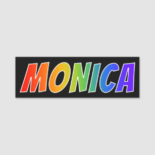 Etiqueta De Nome Nome "MONICA": Coloração do arco-íris do