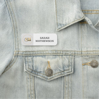 Etiqueta De Nome Nome monograma e assinatura elegante