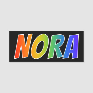 Etiqueta De Nome Nome "NORA": Coloração do arco-íris do