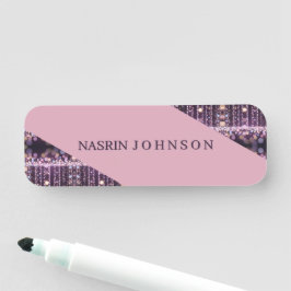 Etiqueta De Nome Nome personalizado com fundo rosa mágico