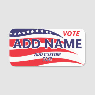 Etiqueta De Nome Nome Personalizado do Candidato à Campanha Polític