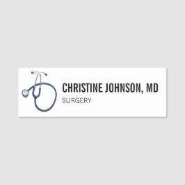 Etiqueta De Nome Nome Personalizado| Estetoscópio médico| Médico En