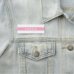 Etiqueta De Nome Nome personalizado listras horizontais cor-de-rosa