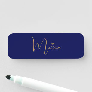 Etiqueta De Nome Nome personalizado minimalista azul 