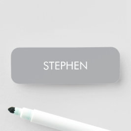 Etiqueta De Nome Nome personalizado minimalista cinza 