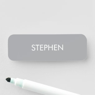 Etiqueta De Nome Nome personalizado minimalista cinza