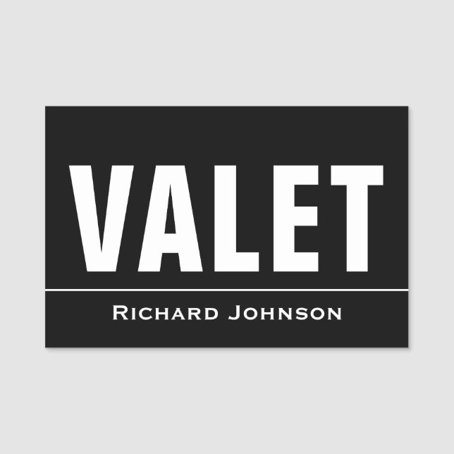 Etiqueta De Nome Nome Personalizado para Valet (Frente)