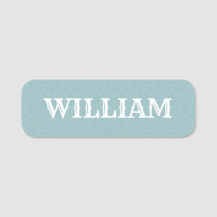 Etiqueta De Nome Nome personalizado simples de azul-bebê 
