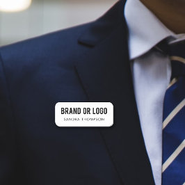 Etiqueta De Nome Nome profissional do funcionário Logotipo comercia