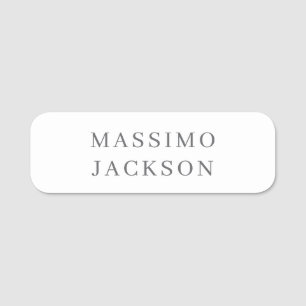 Etiqueta De Nome Nome Próprio Minimalista Moderno Simples Preto Bra