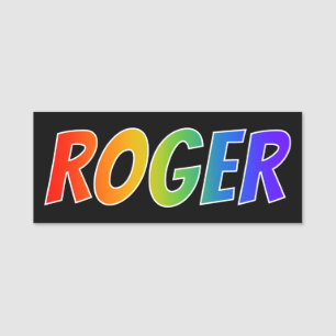 Etiqueta De Nome Nome "ROGER": Coloração do arco-íris do