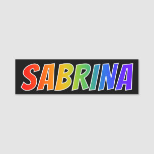 Etiqueta De Nome Nome "SABRINA": Coloração do arco-íris do