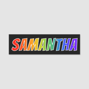 Etiqueta De Nome Nome "SAMANTHA": Coloração do arco-íris do